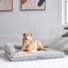 Frisco Faux Linen Corner Personalized Bolster Dog Bed W/Removable Cover, Harbour Blue, XL -Frisco 262161 MAIN. AC SS1800 V1615828300