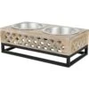 Frisco Premium Wood Elevated Stainless Steel Double Diner Dog & Cat Bowl, 3 Cup -Frisco 331507 MAIN. AC SS1800 V1657656894