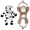 Frisco Monkey Plush With Rope Squeaky Dog Toy & Frisco Cow Plush With Inside Rope Squeaky Dog Toy -Frisco 961998 MAIN. AC SS1800 V1694784009